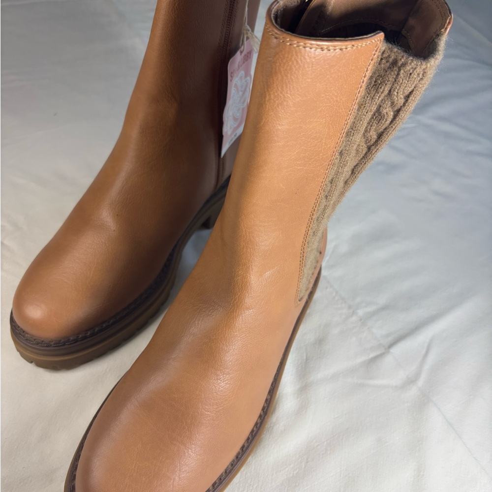 Sam & Libby Tan Ankle Booties